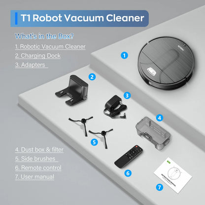 Robot Vacuum Cleaner, 3500Pa Vacuum Cleaner with Schedule, App//Wi-Fi/Alexa, Slim, Ideal for Hard Floor, Pet Hair