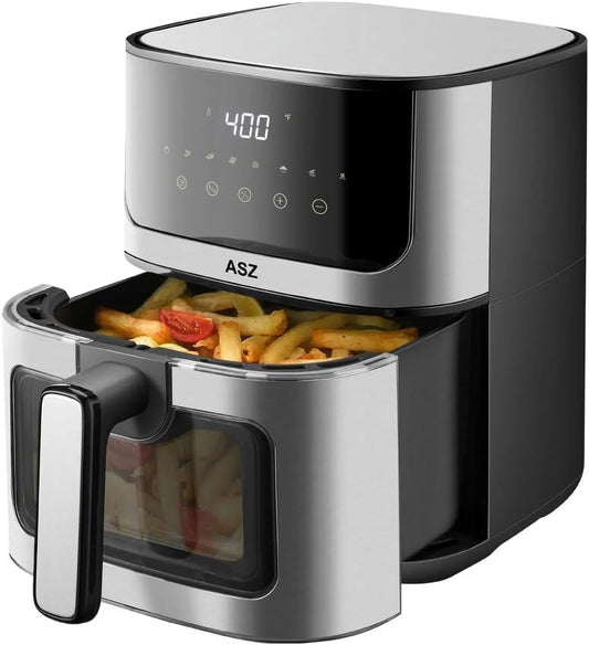 5Qt Air Fryer with Window Digital Airfryer 8 Presets 1400W Automatic Shutoff Non-Stick