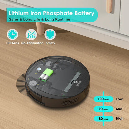 M213 Robot Vacuum Cleaner and Mop - 6D Collision Sensor, Long Runtime, for Pet Hair and Hard Floors