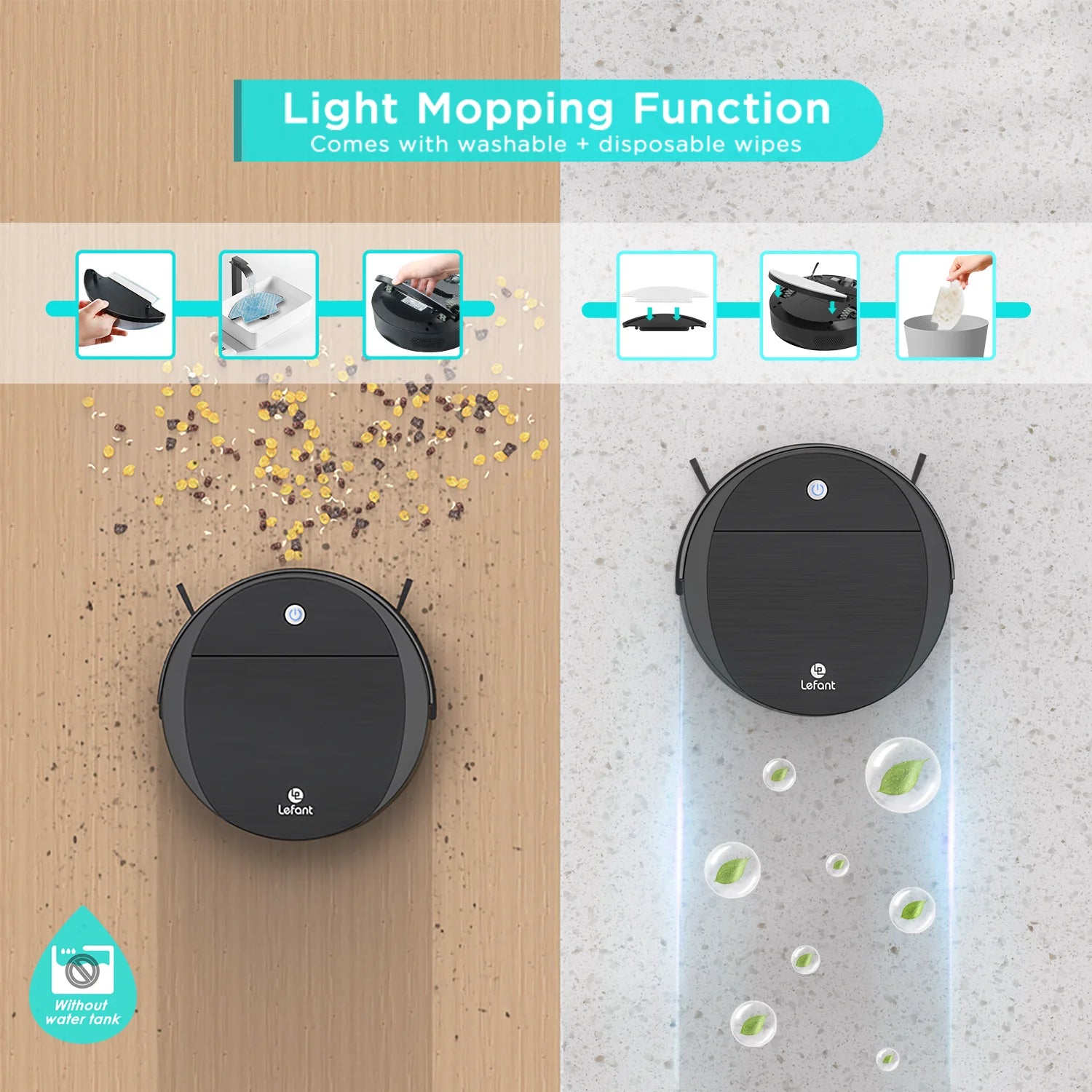 M213 Robot Vacuum Cleaner and Mop - 6D Collision Sensor, Long Runtime, for Pet Hair and Hard Floors