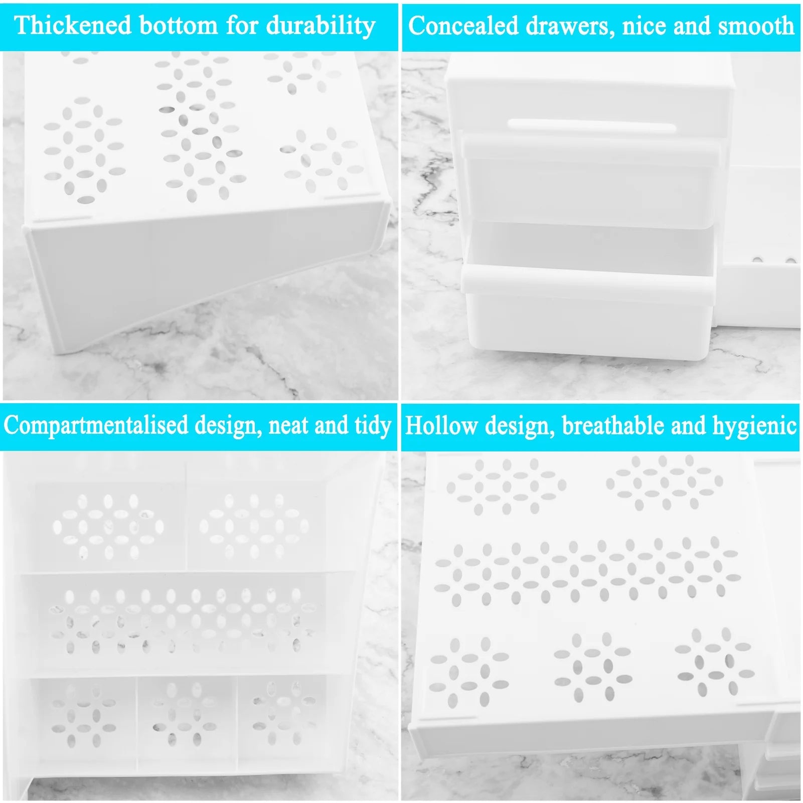 Makeup Organizer for Vanity, Countertop Skincare Organizers with Drawer, Large Capacity Cosmetic Make up Storage Organizer for Bathroom Counter Dresser, White